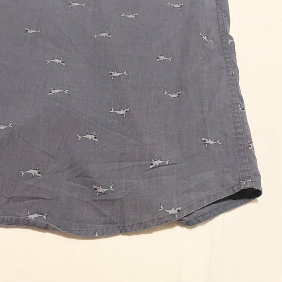Walker Refinery Shark Print Button Up Shirt Mens Size Large - Picture 16 of 16